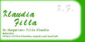 klaudia filla business card